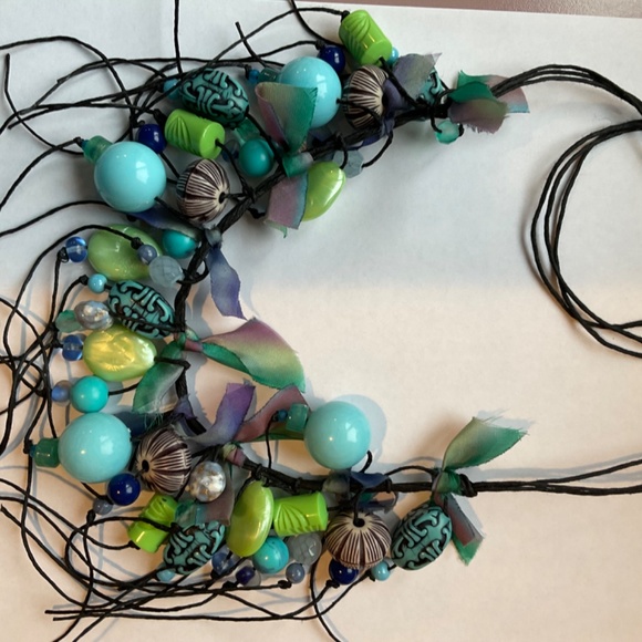 Theresa Goodall Handcrafted Beaded Fringe Necklace - Picture 2 of 7